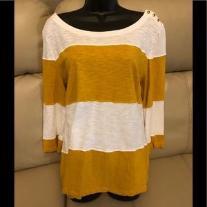 Banana Republic striped 3/4 sleeve tee-XL